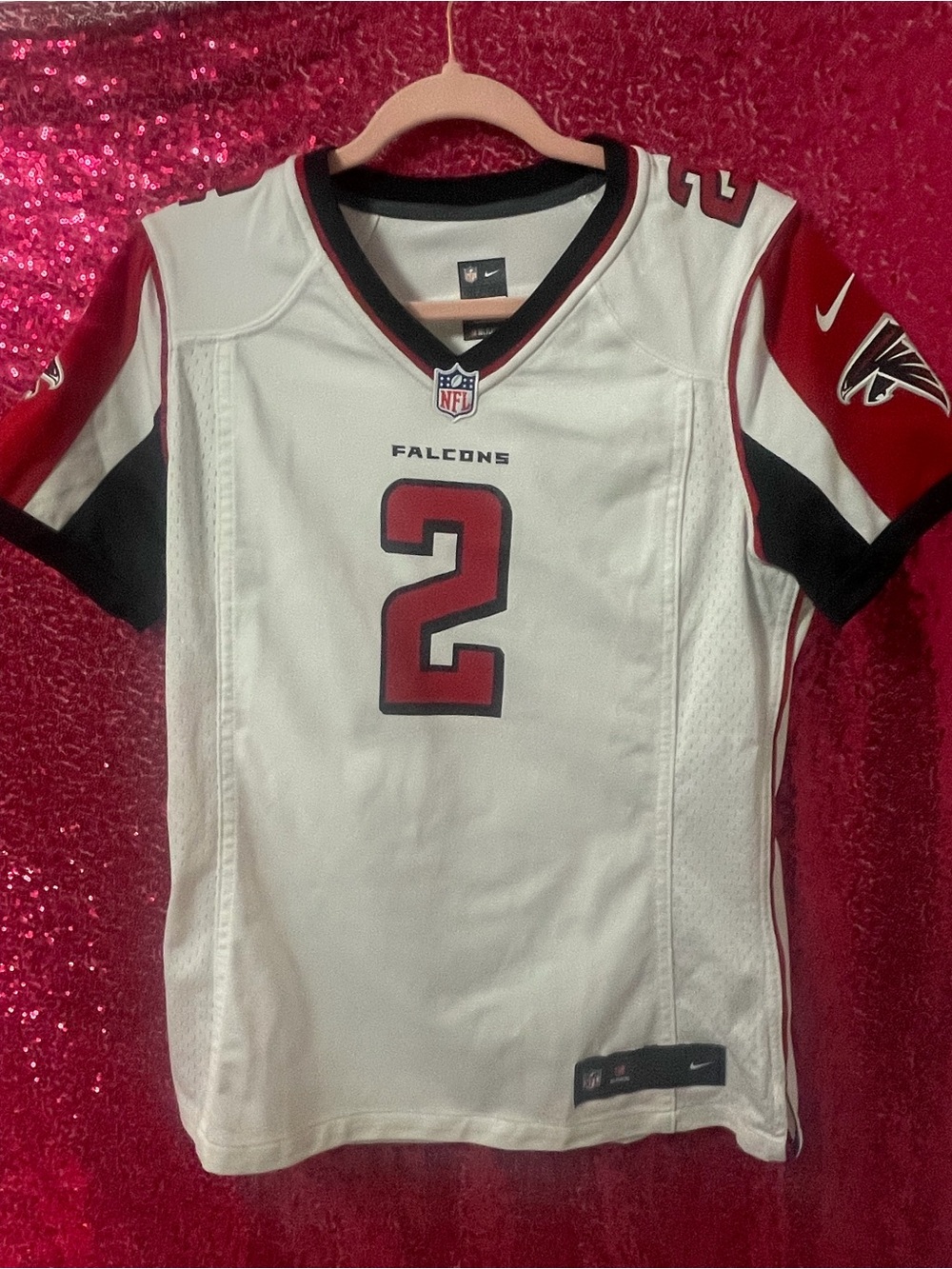 NFL Atlanta Falcons White and Red #2 Women's Jersey
